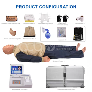 Advanced multi functional first aid training simulator (CPR, endotracheal intubation)